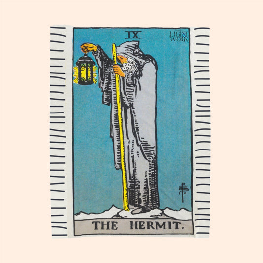 The Hermit Tarot Velveteen Blanket