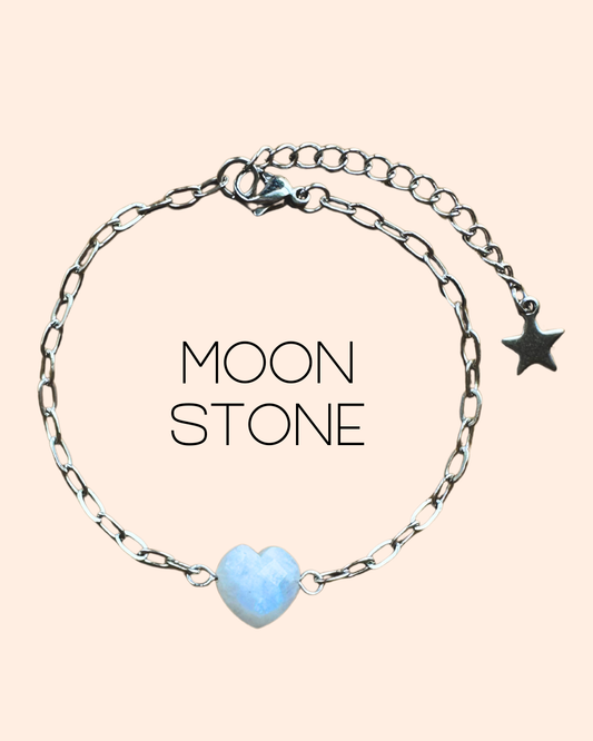 Moonstone Heart Bracelet