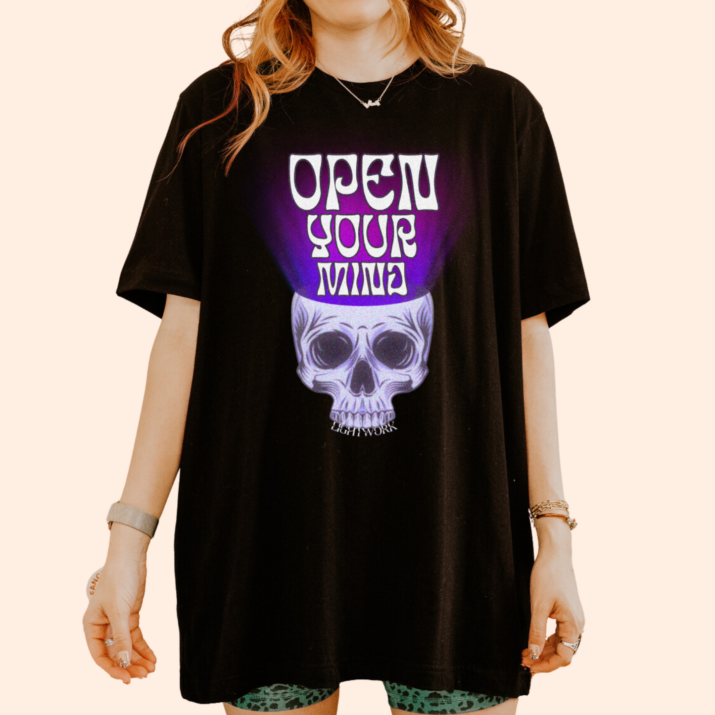 Open Your Mind 粉色 T 恤