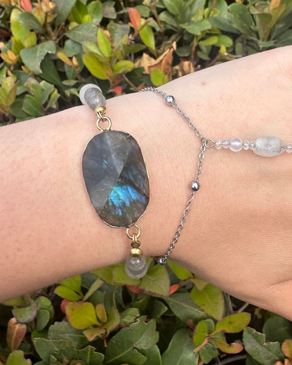 Labradorite Turquoise Dusk Beaded Bracelet