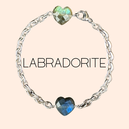 Labradorite Heart Bracelet