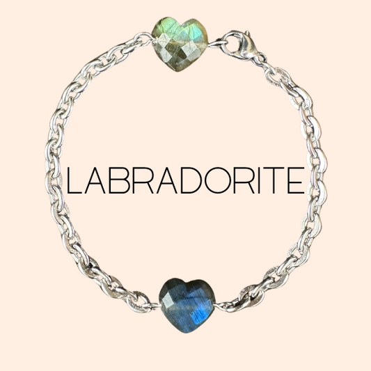 Labradorite Heart Bracelet