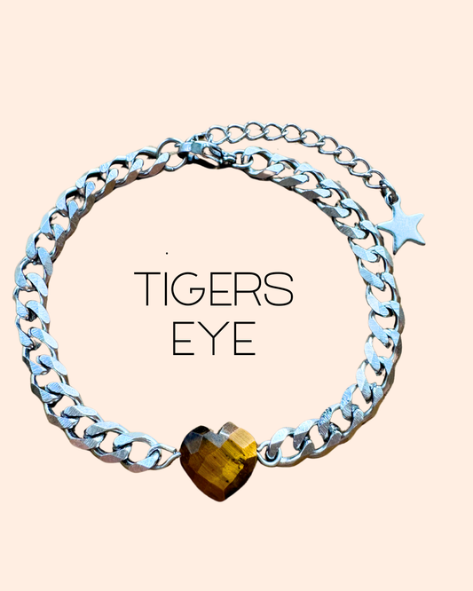 Tiger's Eye Heart Bracelet