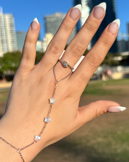 Constellation's Kiss Handchain in Silver