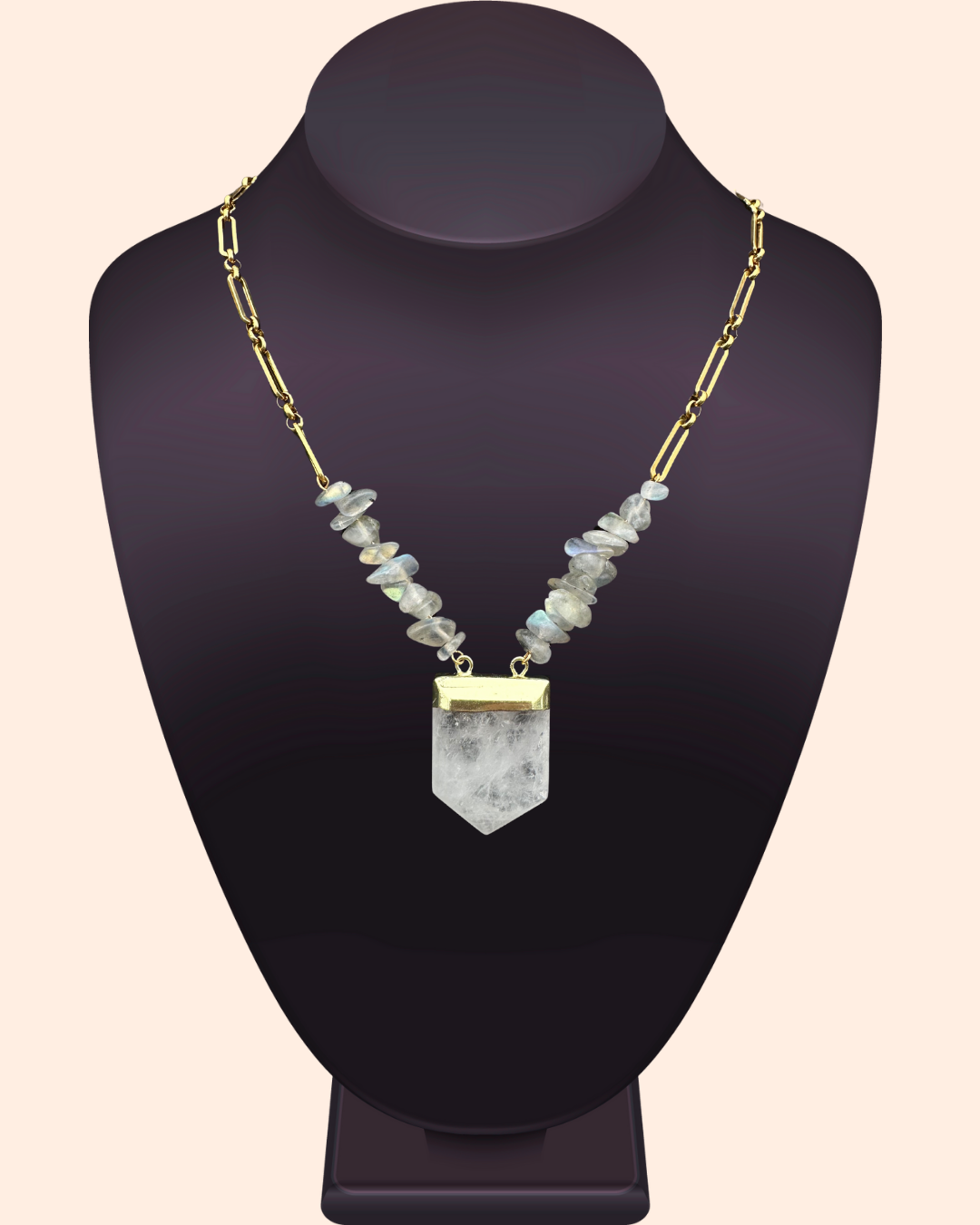 Labradorite Quartz Warrior Necklace