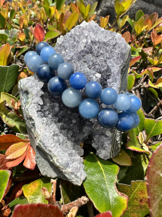 Blue Aventurine Beaded Bracelet (Discernment)