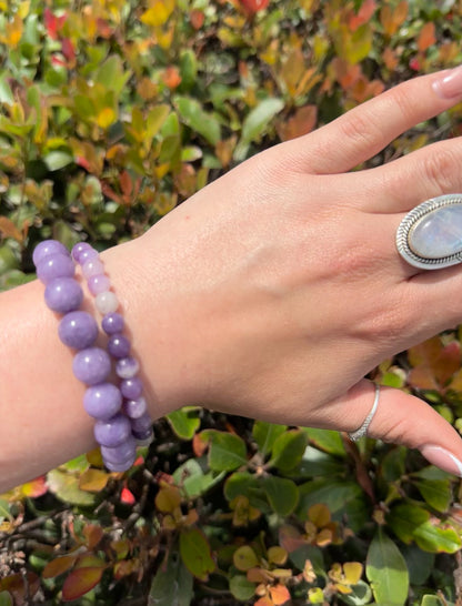 Lepidolite Beaded Bracelet (Soothing)