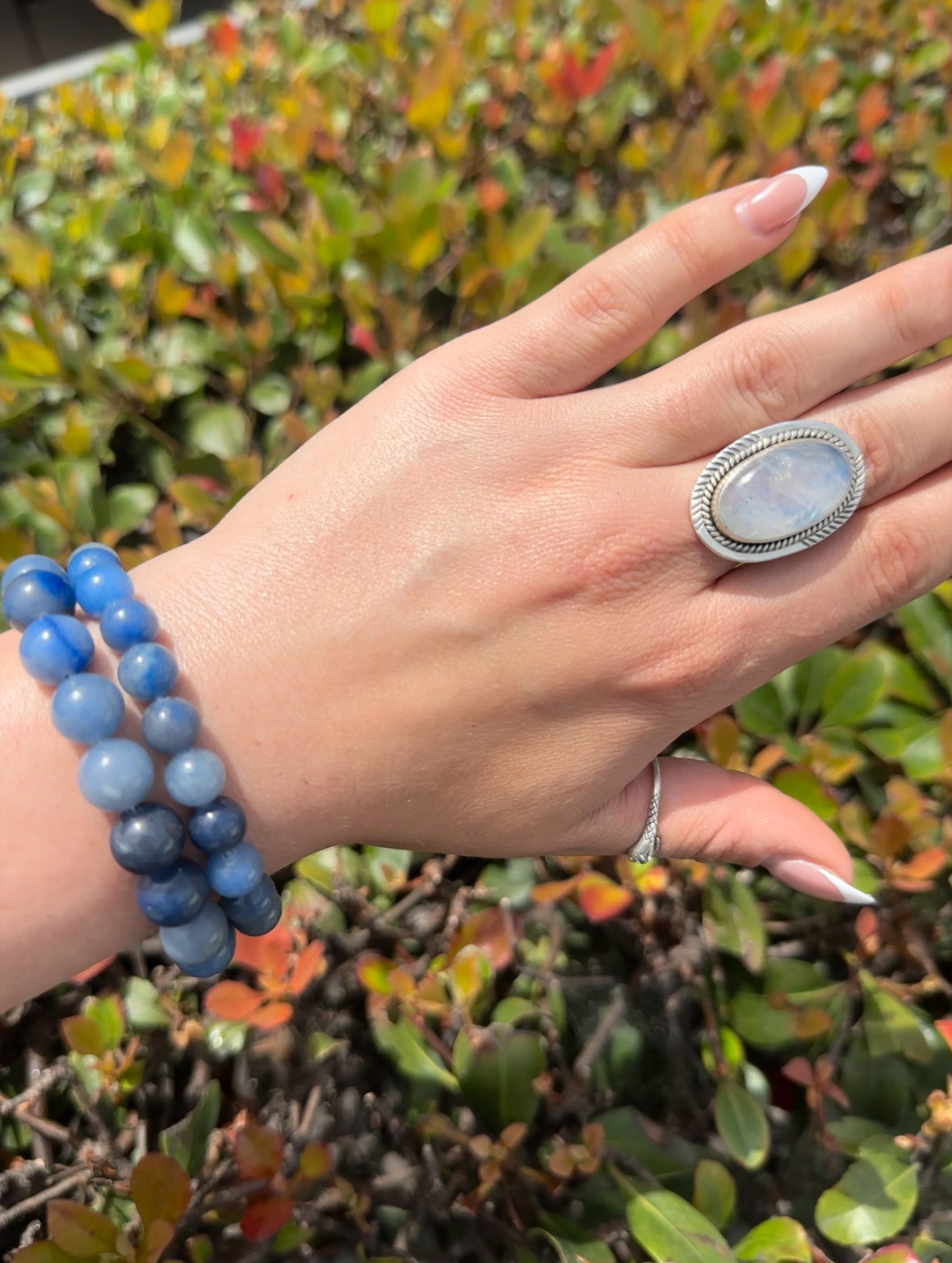 Blue Aventurine Beaded Bracelet (Discernment)