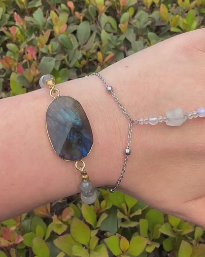 Labradorite Turquoise Dusk Beaded Bracelet